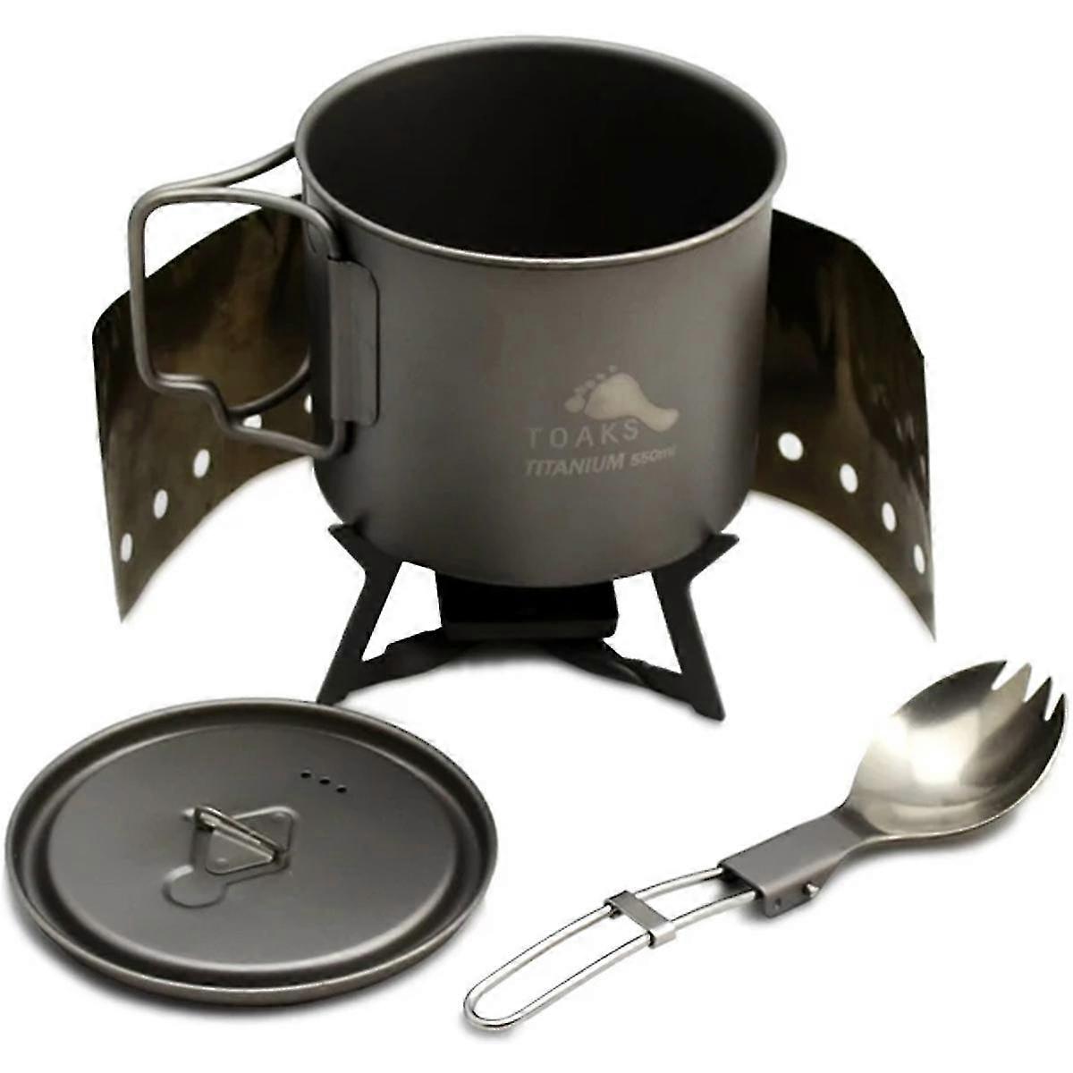 TOAKS Ultralight Titanium Solid Fuel Cook System CS-01 - Outdoor Camping