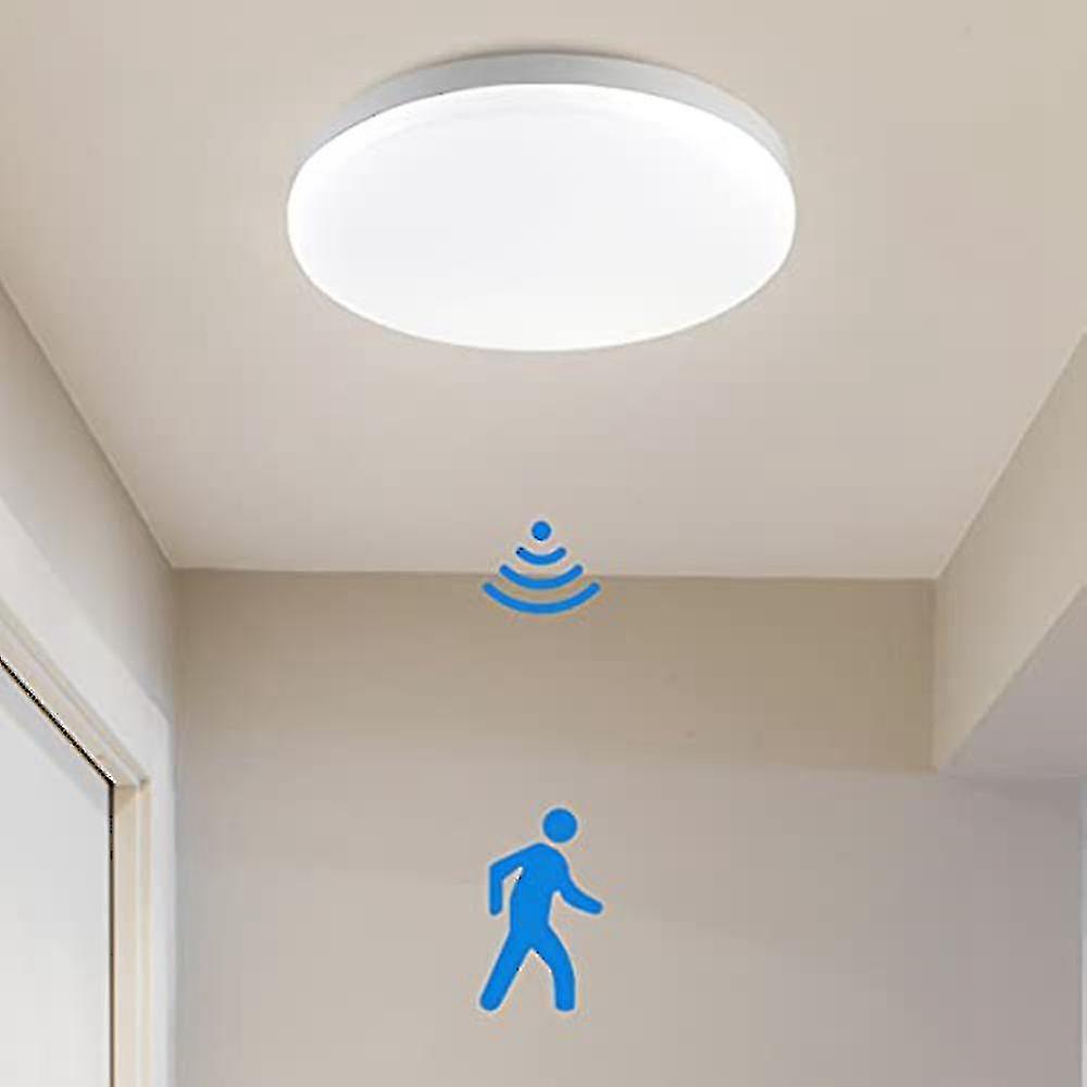 Led Ceiling Light With Motion Sensor For Hallway/garage 30 Cm White