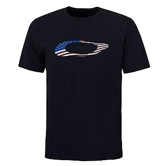 Oakley Short Sleeve Crew Neck Black Mens Ellipse USA T-Shirt 457355 02E