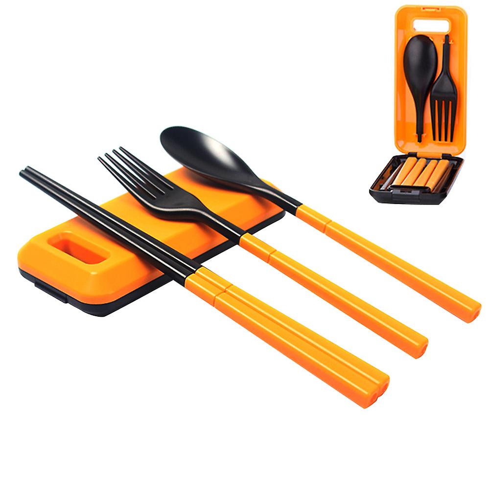 New Folding Travel Dinnerware Set Tableware Cutlery Fork Chopsticks Set For Kids Bento Lunch Box