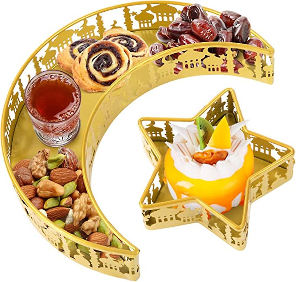 Ramadan Tray Moon Star Shaped Trays For Eid Mubarak Party Decor