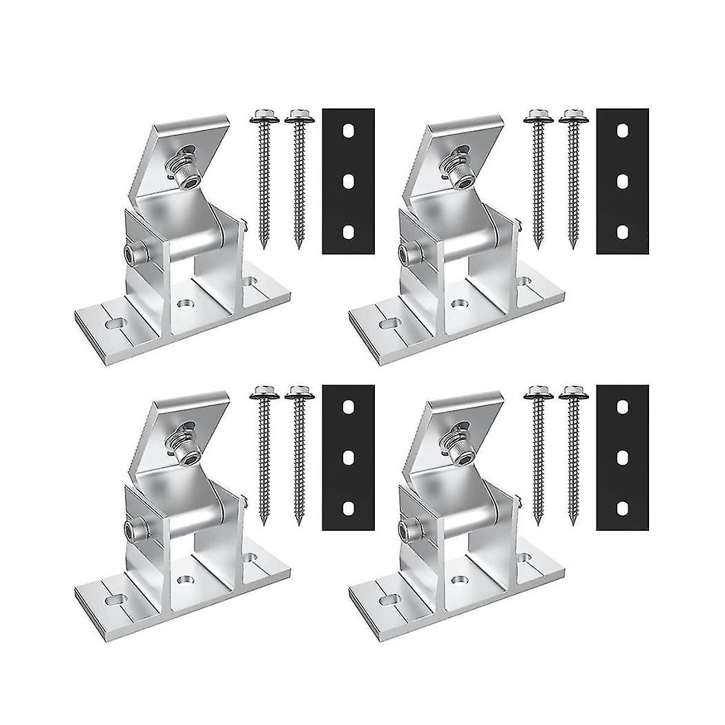 4 Pack Solar Panel Holders, Roof Hooks, 10-60 Attachment Solar Module, Adjustable Pv Module Holder
