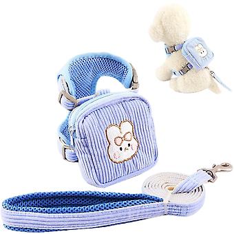 Cat Harness And Leash With Backpack, Dog Harness And Leash Set For Small Dog, Cat Vest Harness  (m-blue)