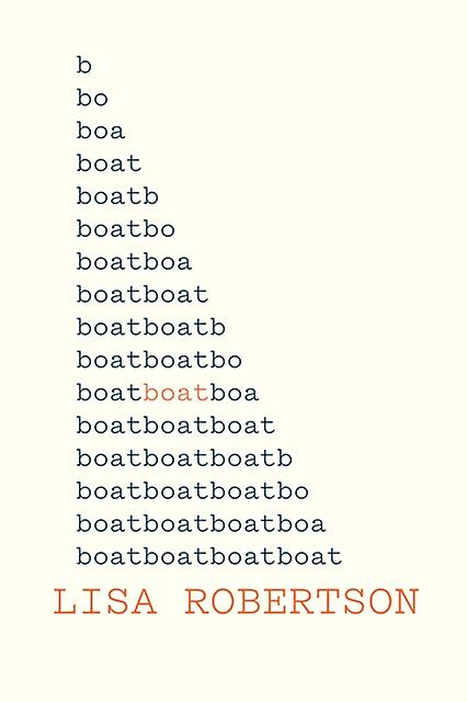 Boat by Lisa Robertson Paperback Book