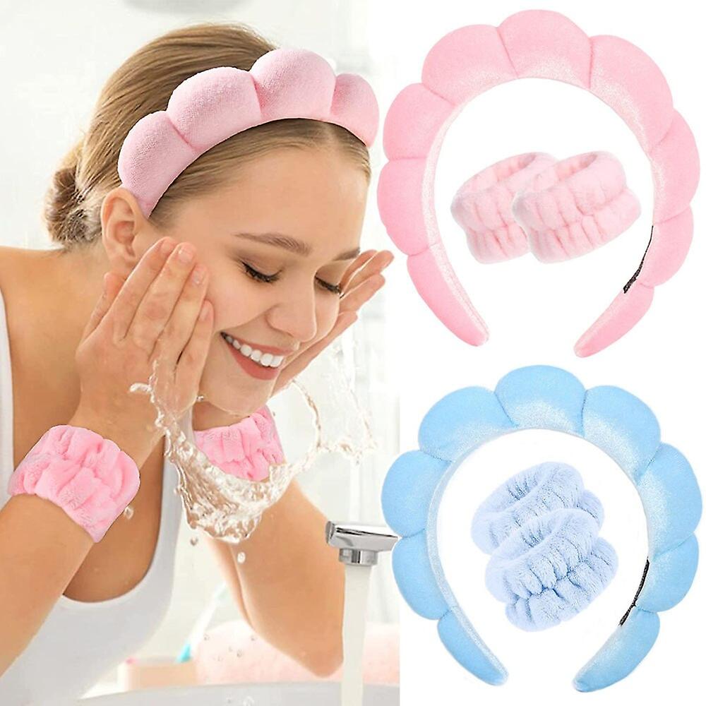3 Stylish Washing Wristbands, Headbands