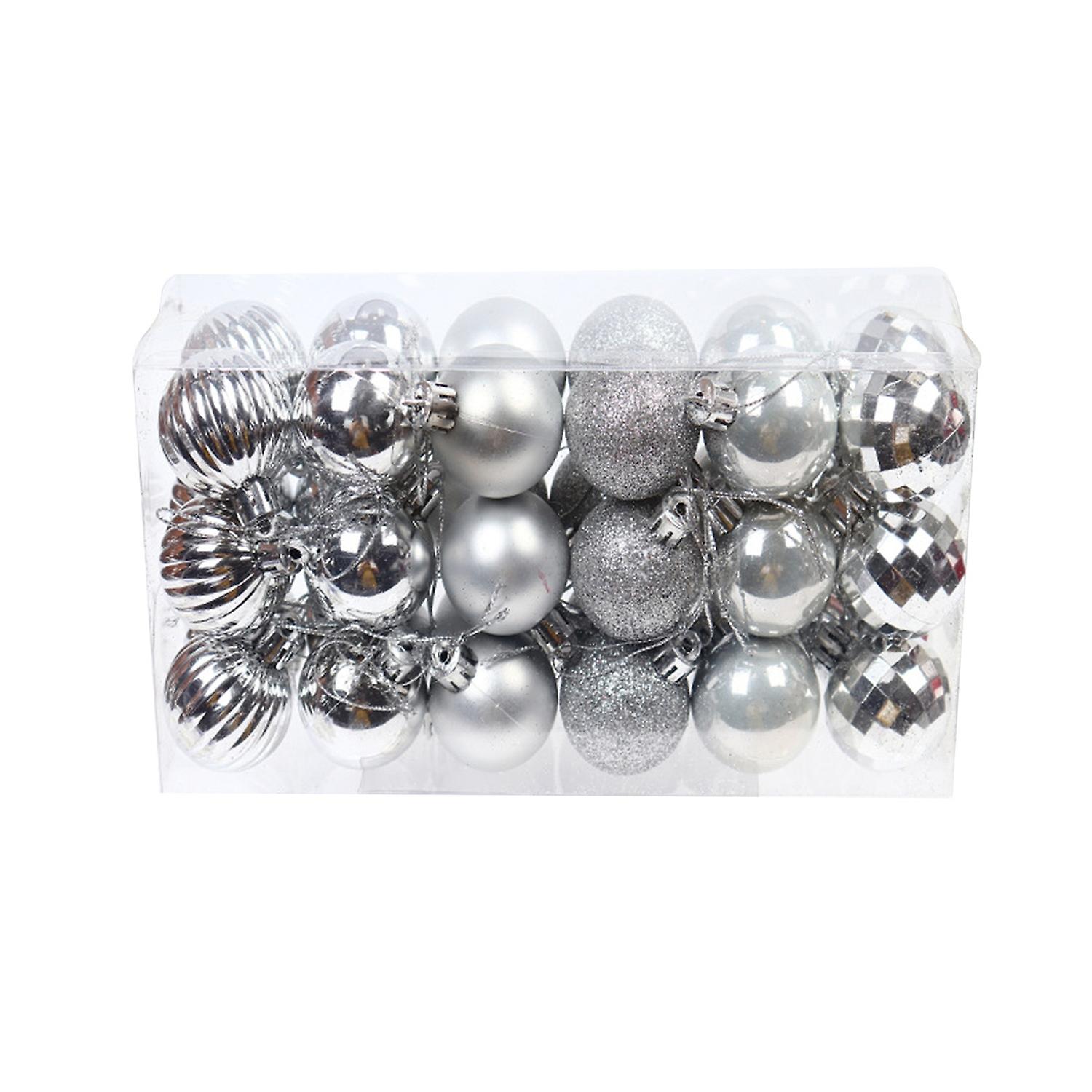 36Pcs/Box Portable Christmas Ball Attractive PVC Decorative Shatterproof Hanging Ball Pendant for Fe