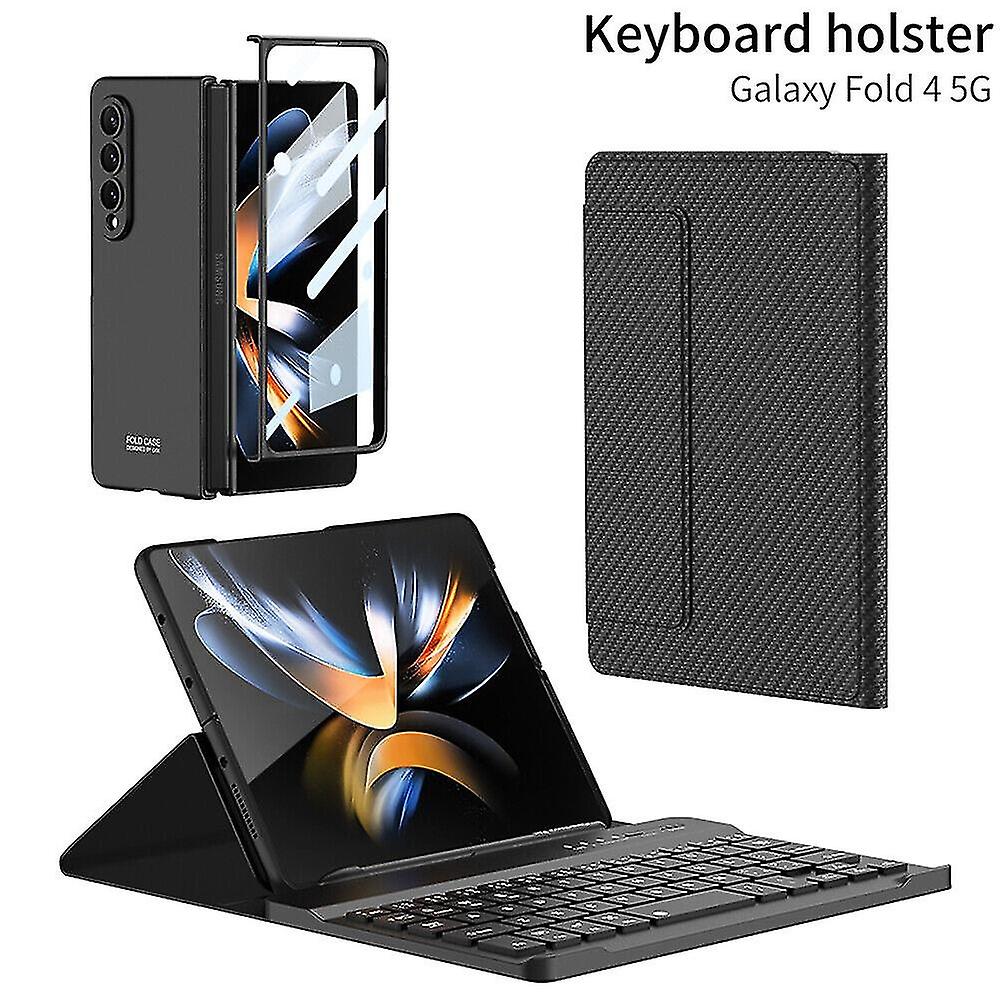 For Samsung Galaxy Z Fold 4 Leather Bluetooth Wireless Keyboard + Case + Pen