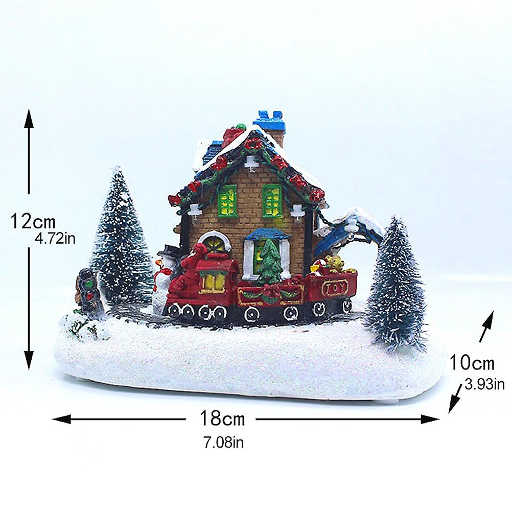 Maison lumineuse de Noël LED Lumière Village en résine 18x10x12cm