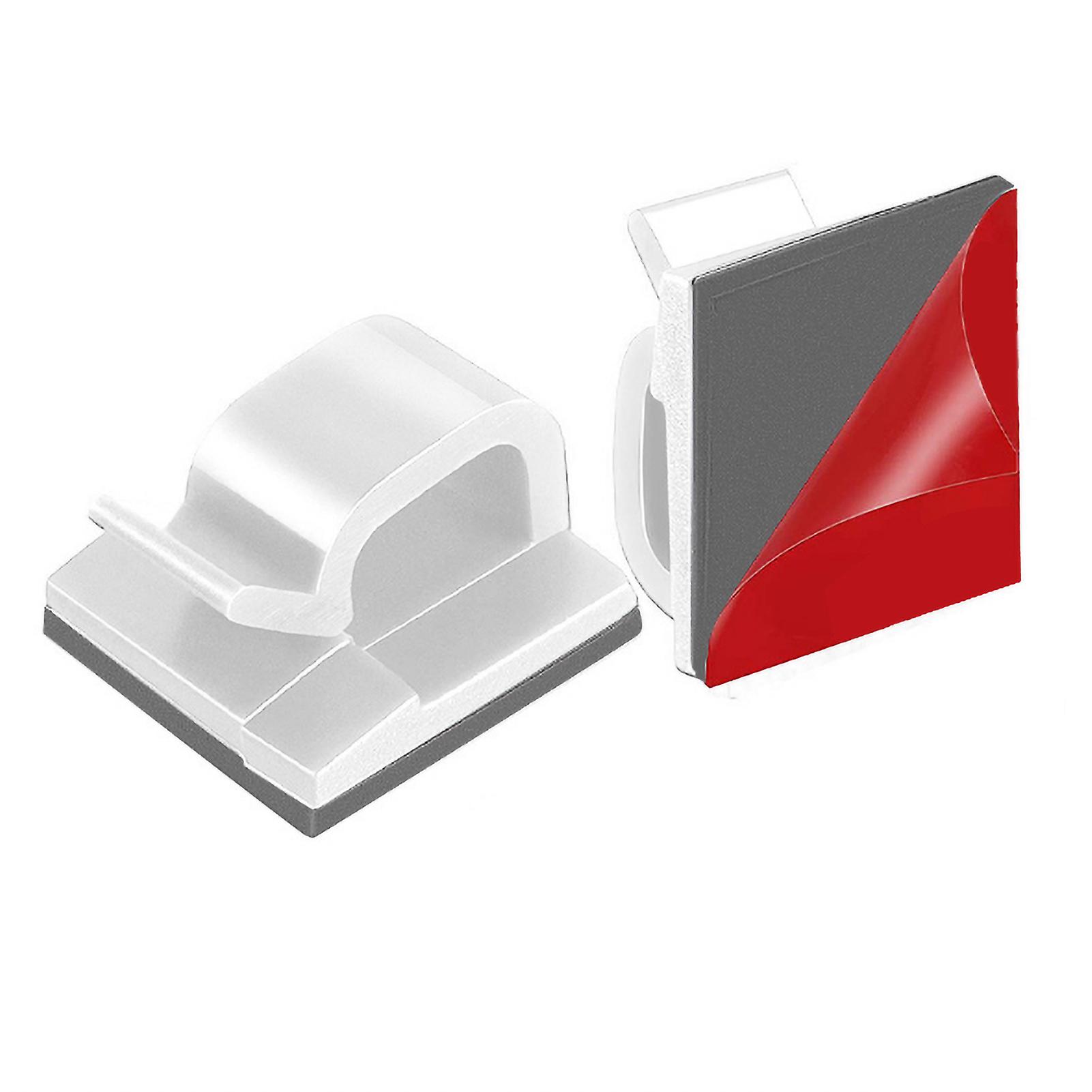 Self Adhesive Cable Holder - Simple White Square Cord Organizer for Desktop Wire Storage