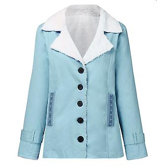 Damen Winterjacken Fleece gefütterter Kurzmantel für lässiges Herbst-Winter-Outfit