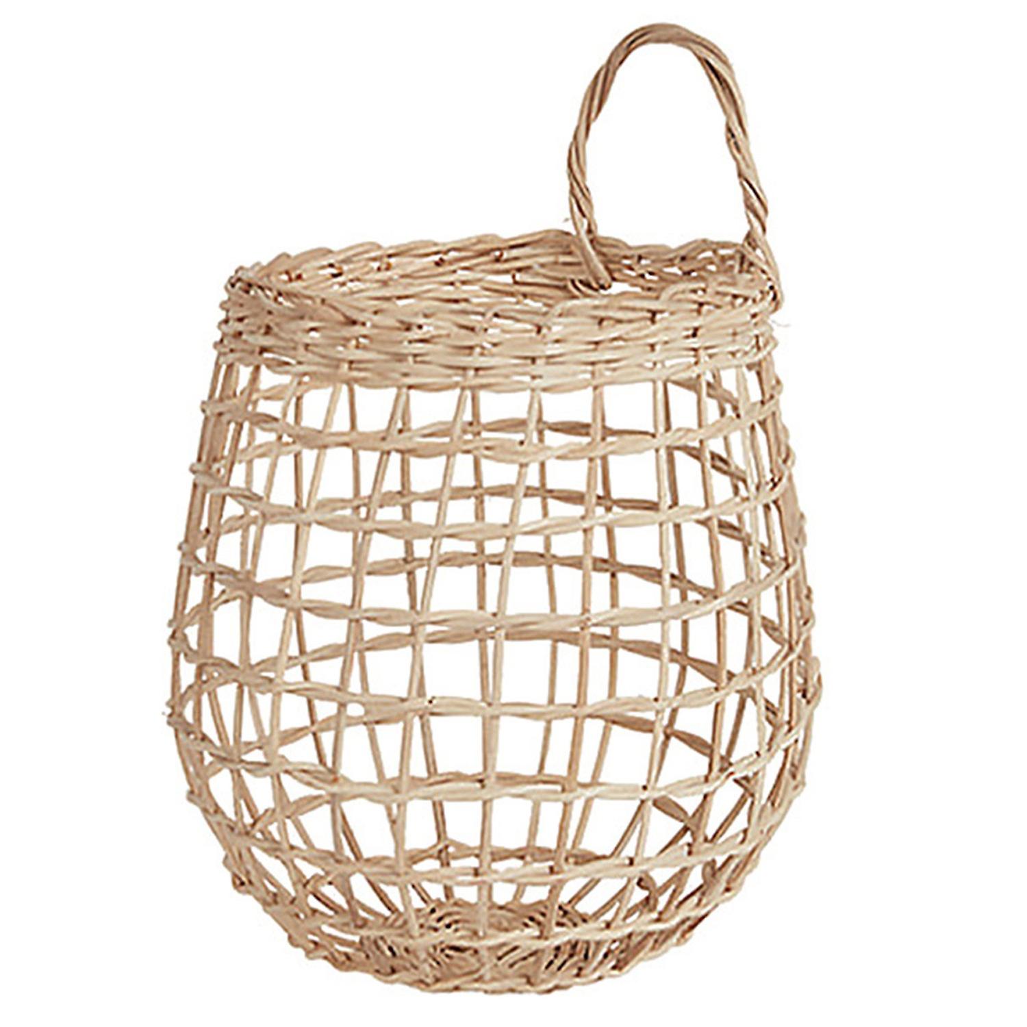 Storage Basket Large Capacity Convenient Hand Made with Handle Ginger Garlic Storage Hanging Basket