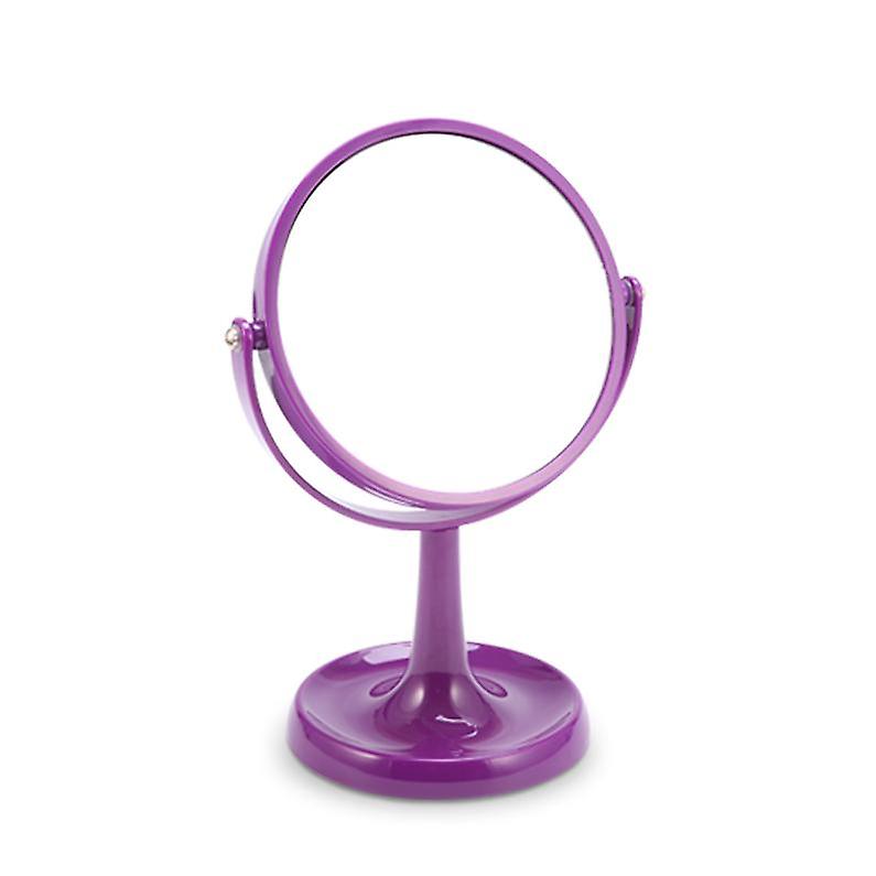 2X Double Sided Tabletop Plastic Round Face  Mirror