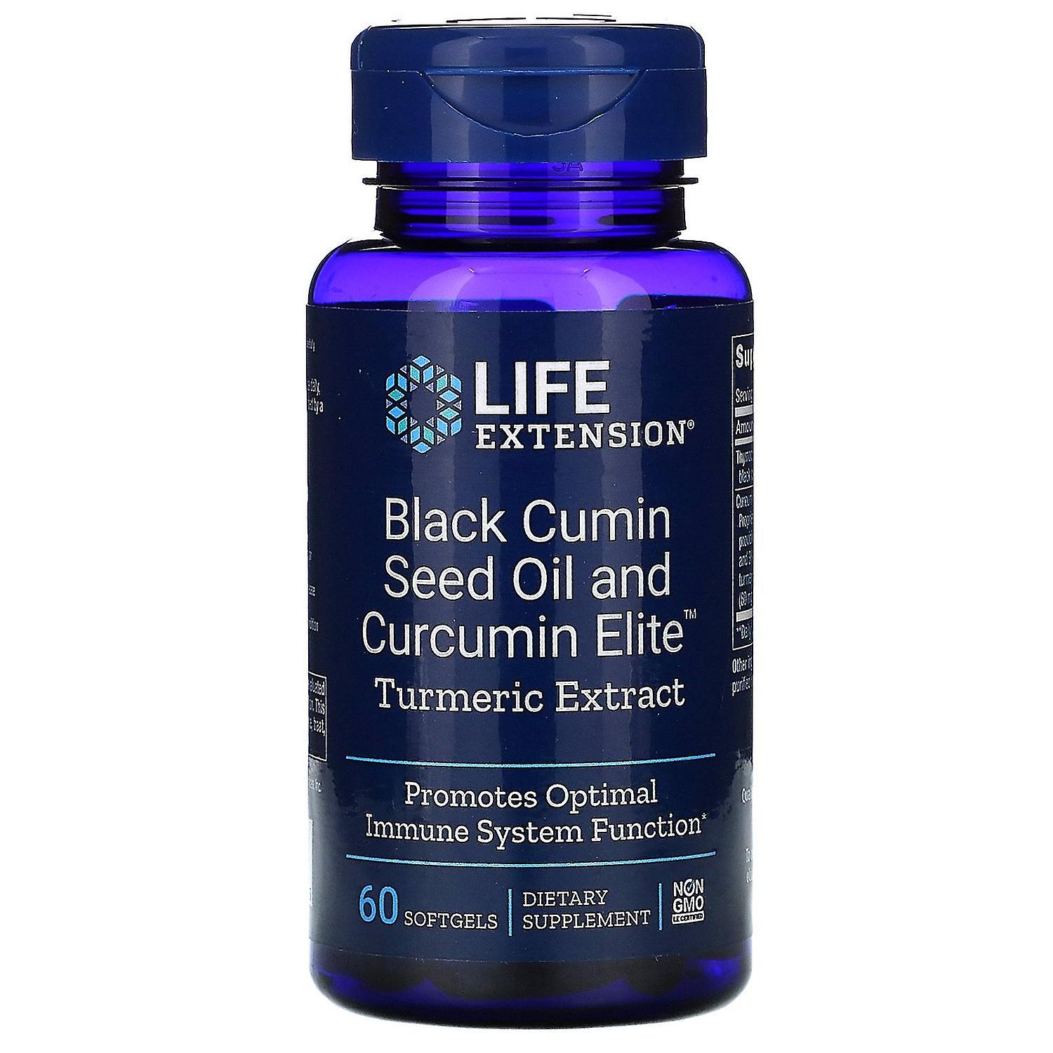 Life Extension, Black Cumin Seed Oil and Curcumin Elite Turmeric Extract, 60 Sof