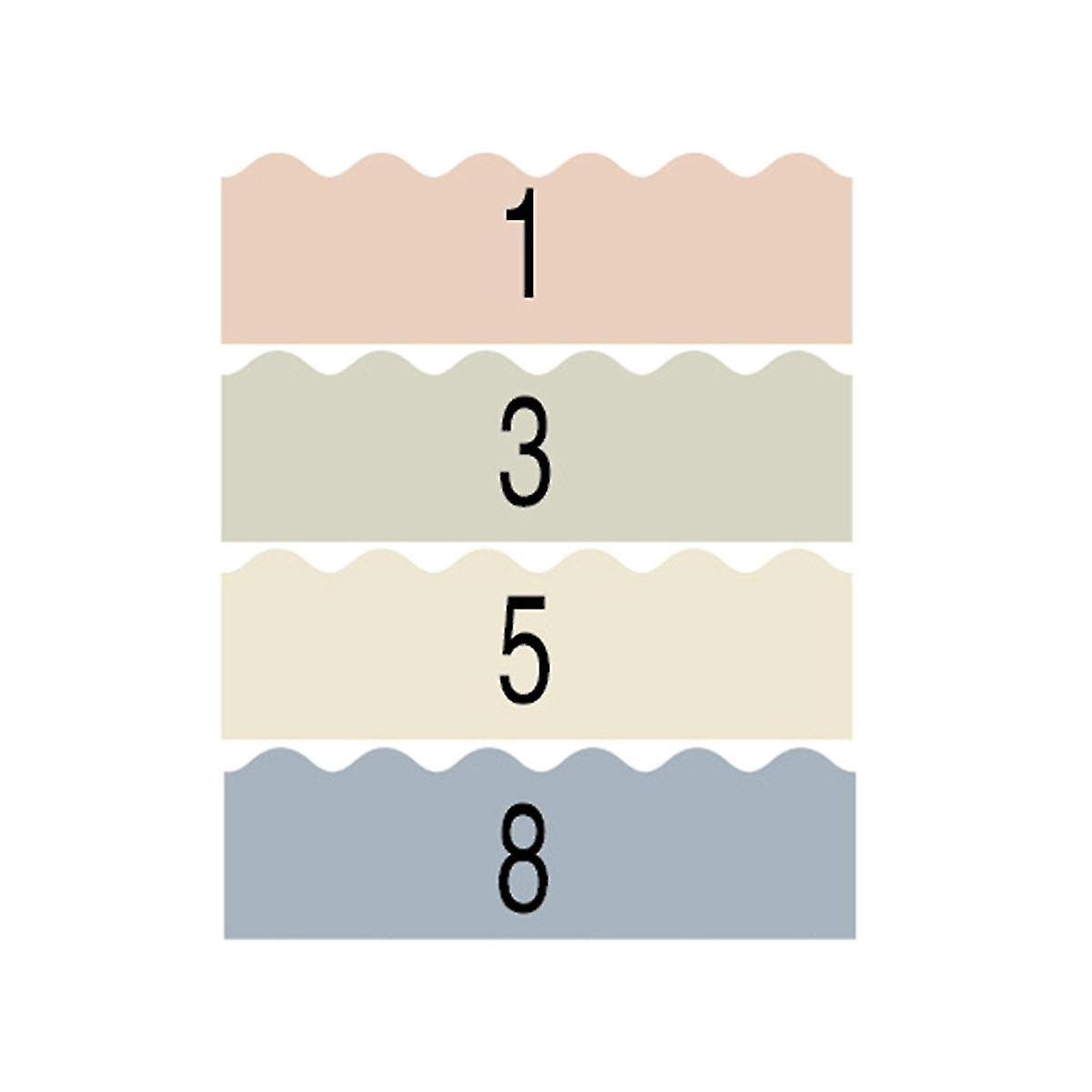4 Roll Of Morandi Color Wavy Edge Sticker Classroom Bulletin Board Decors Bulletin Board Border Delicate Border Trim C