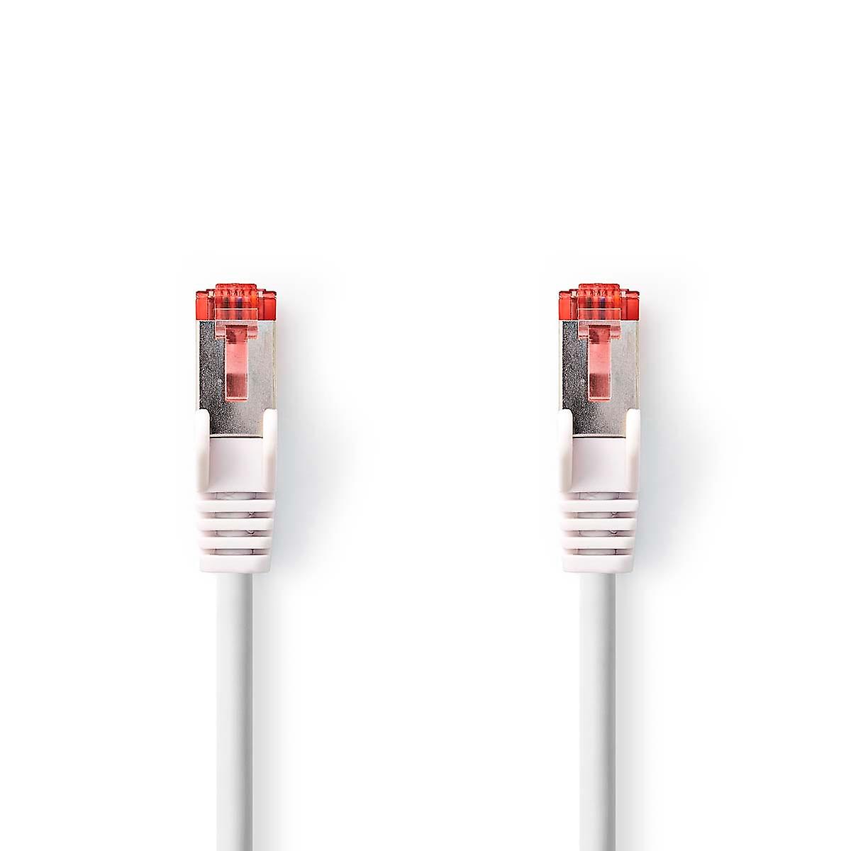 CAT6a Netwerkkabel | S/FTP | RJ45 mannelijk | RJ45 mannelijk | 1,50 m | Rond | LSZH | Wit | Doos