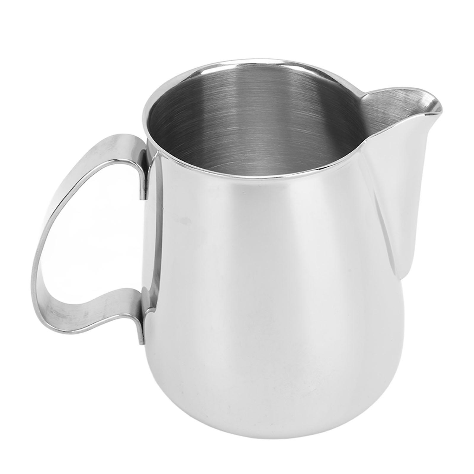 304 Stainless Steel Frothing Cup, Drip-Free Pointed Spout, Built-in Milk Frother, Coffee Steaming Pitcher 700ml