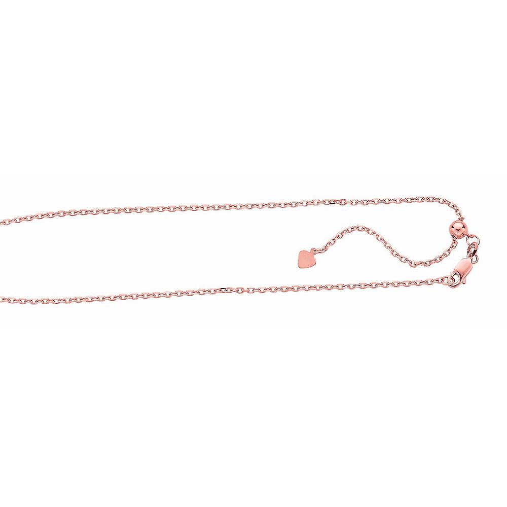 925スターリングシルバーローズメッキ仕上げ1.5mmスパークルカット調節可能なケーブルチェーンロブスタークラスプアンクレット-女性用アンクレット