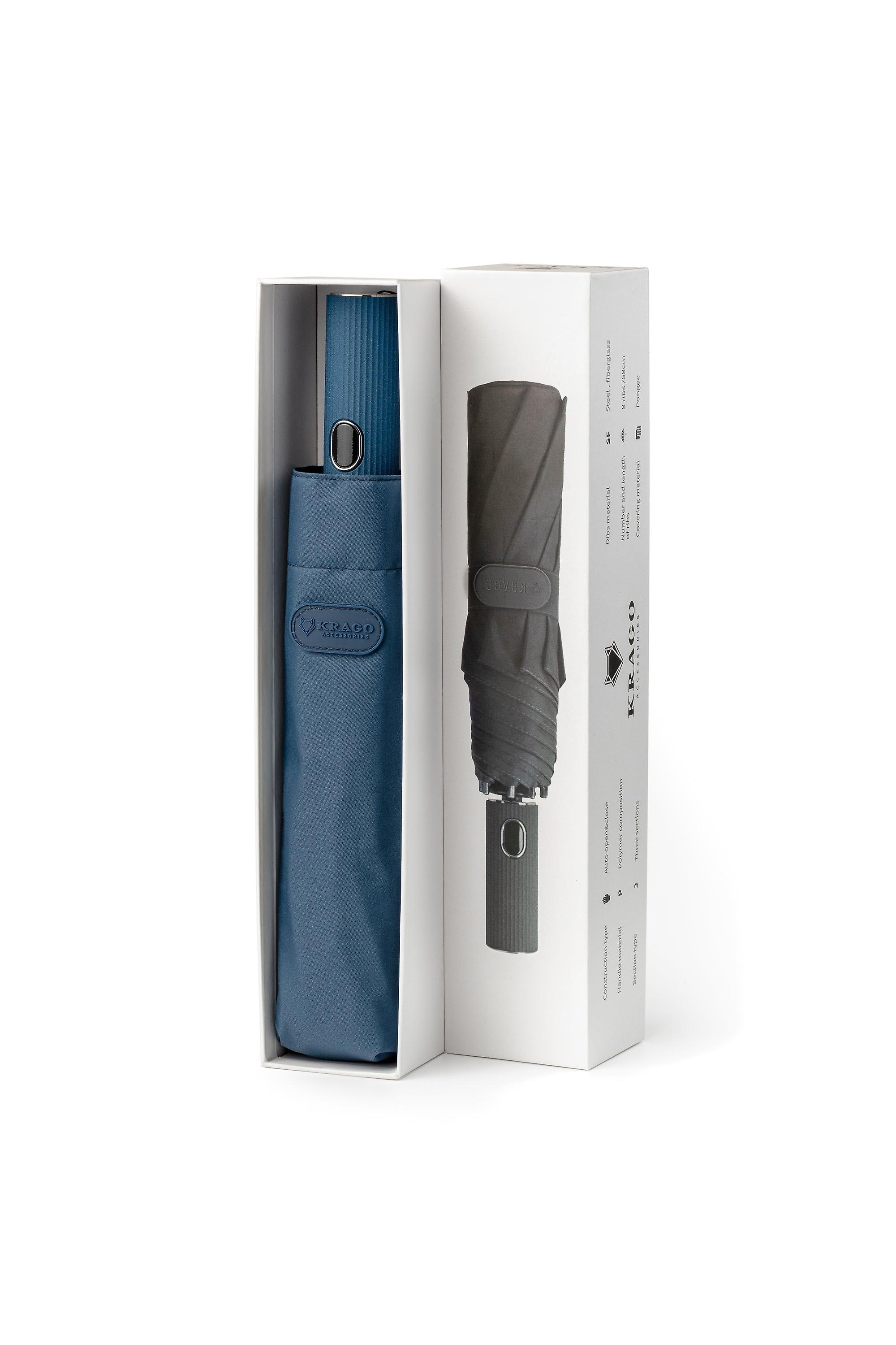 Deštník Skládací V Dárkové Krabičce Plně Automatický Modrý