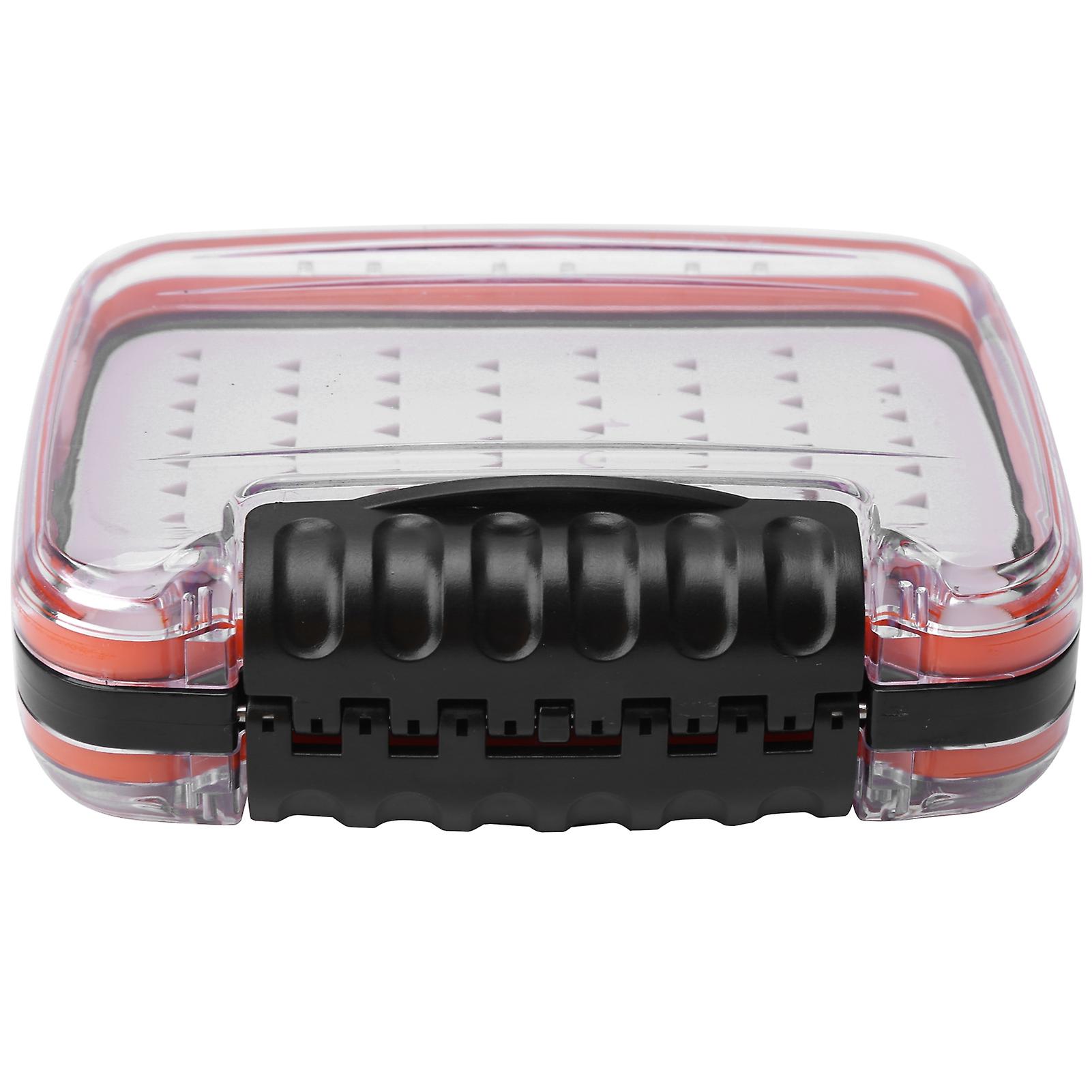Silicon Insert Fly Fishing Box, Waterproof Double Sided Flies Storage Case With Clear View, Small Size Transparent PP Plastic Clam Fishing Jig Box