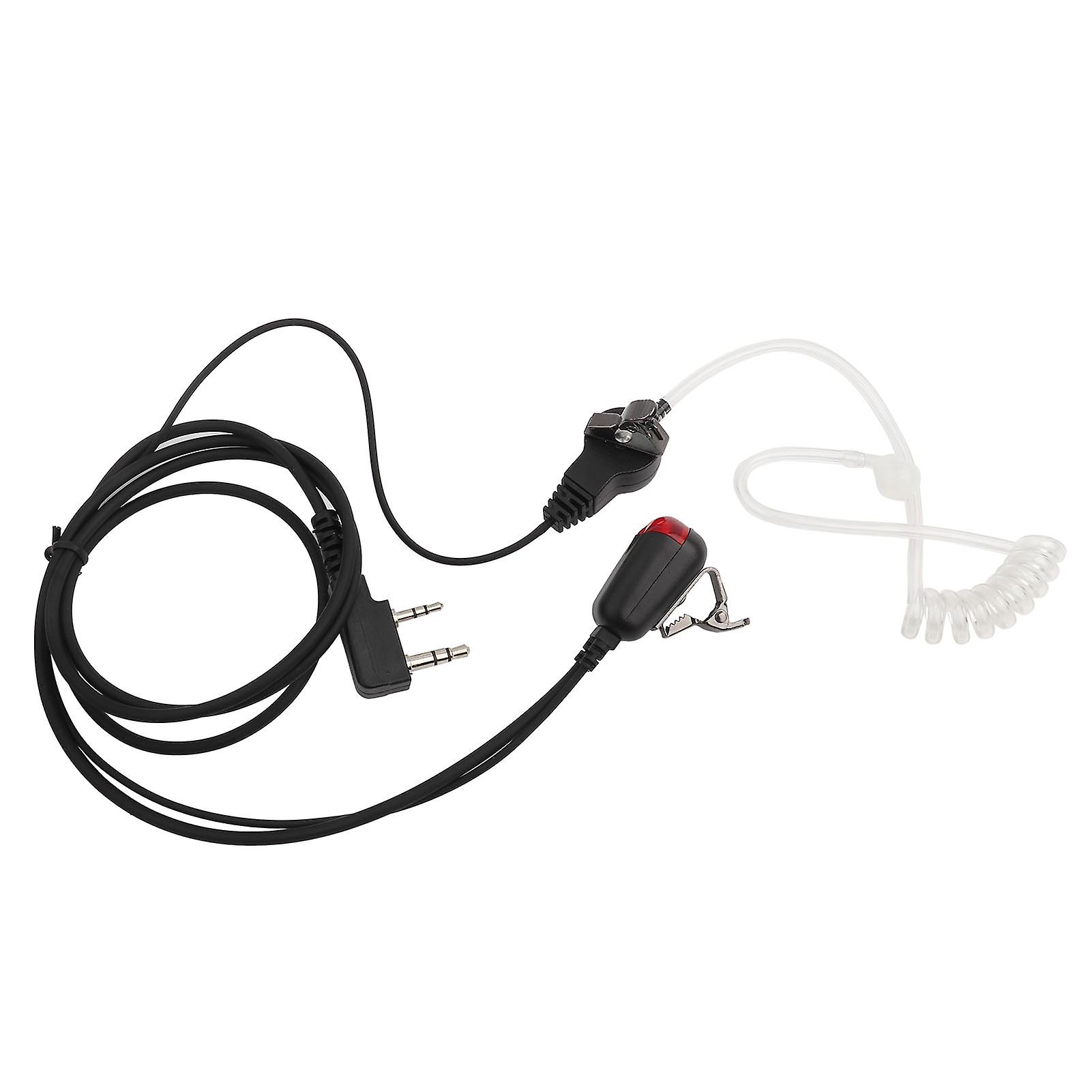 Universeller 2-poliger In-Ear-Ohrhörer mit Akustikröhre und PPT-Mikrofon und rotem Licht für Zwei-Wege-Radio Wakie Talkie