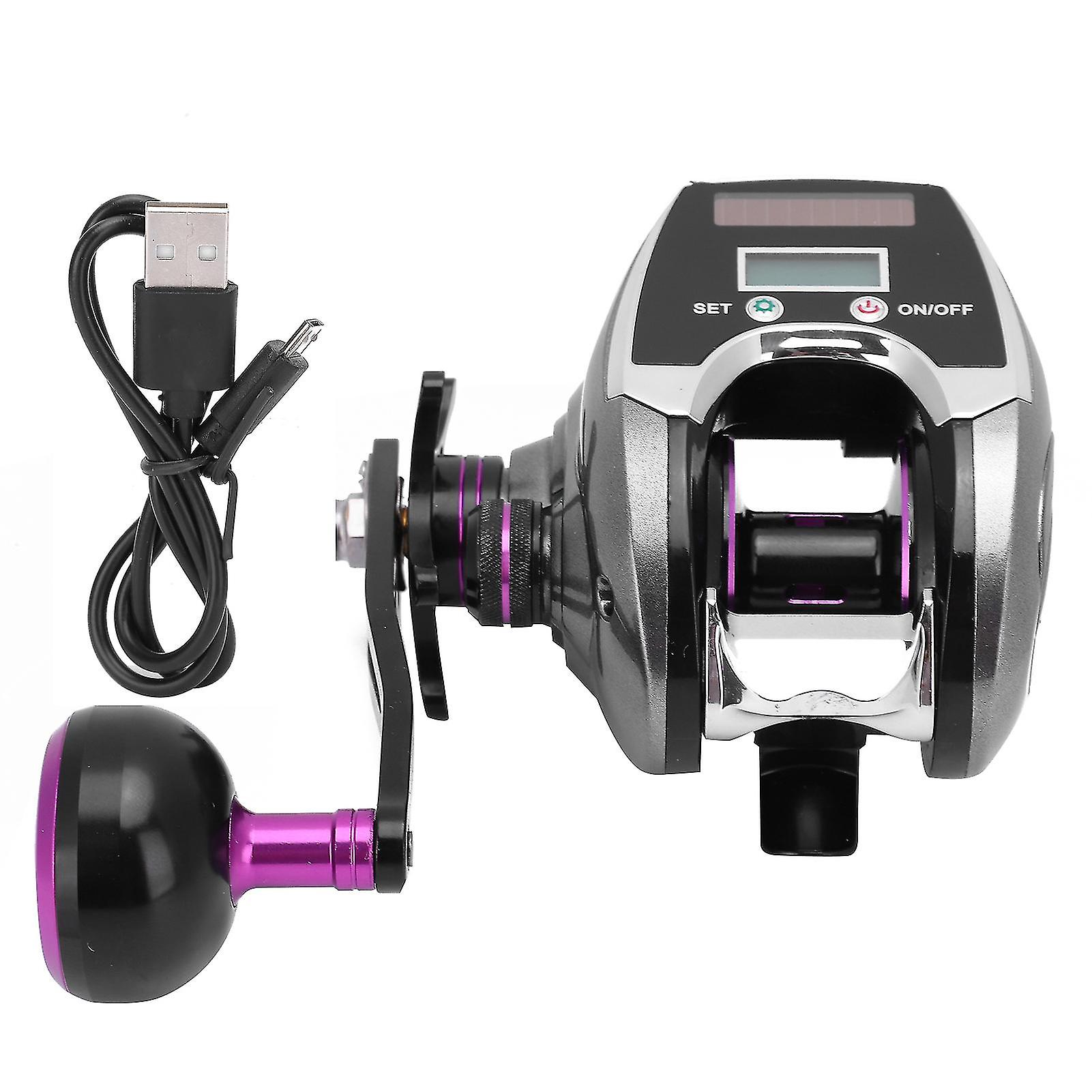 Solar Rechargeable Digital Display Fishing Reel - Left Hand Retrieve
