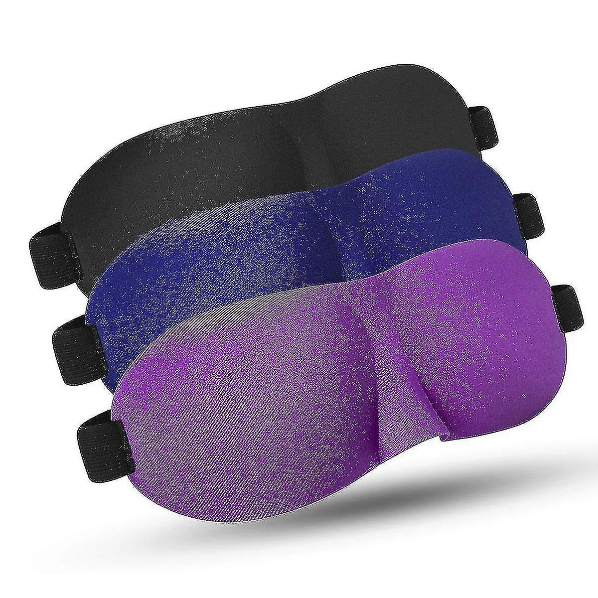 3pcs Sleep Mask,adjustable 3d Contoured Eye Mask For Sleeping, Shift Work Sleep Mask