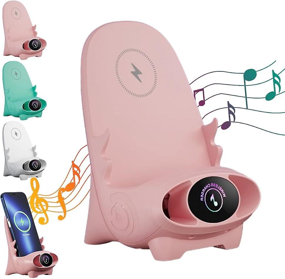 Mini Chair Wireless Fast Charger Multifunctional Phone Holder, Portable Mini Chair Wireless Charger, 3 in 1 Wireless Charger with Speaker Function, Fa