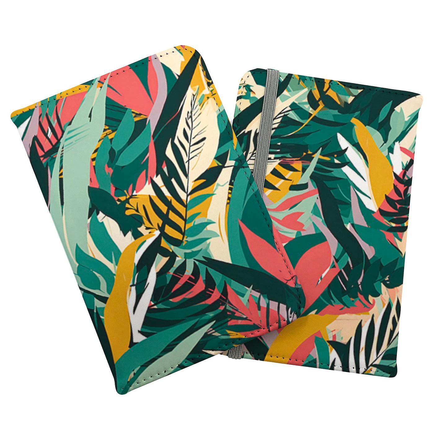 Coloured Tropical Leaves Passport Cover