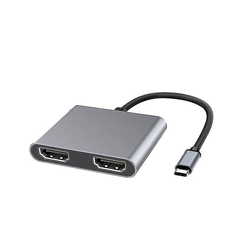 2023 New 2 Port Usb C Hub To Dual Hdmi-4k 60hz Dual Screen Expansion Type C Docking Station For Macb