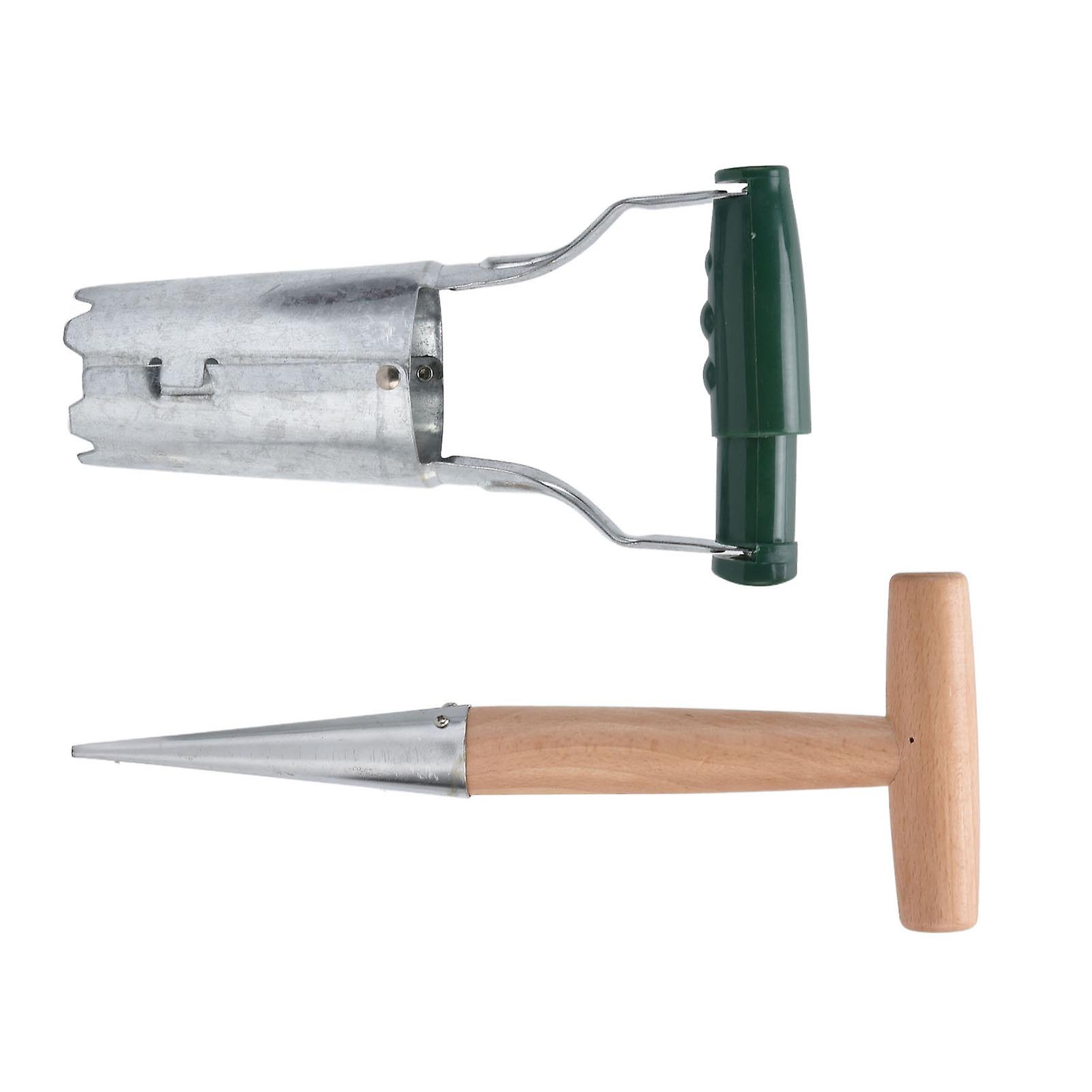 Bulb Planter Ergonomic Design Rust Resistant Handheld Seedling Transplanter Gardening Tool