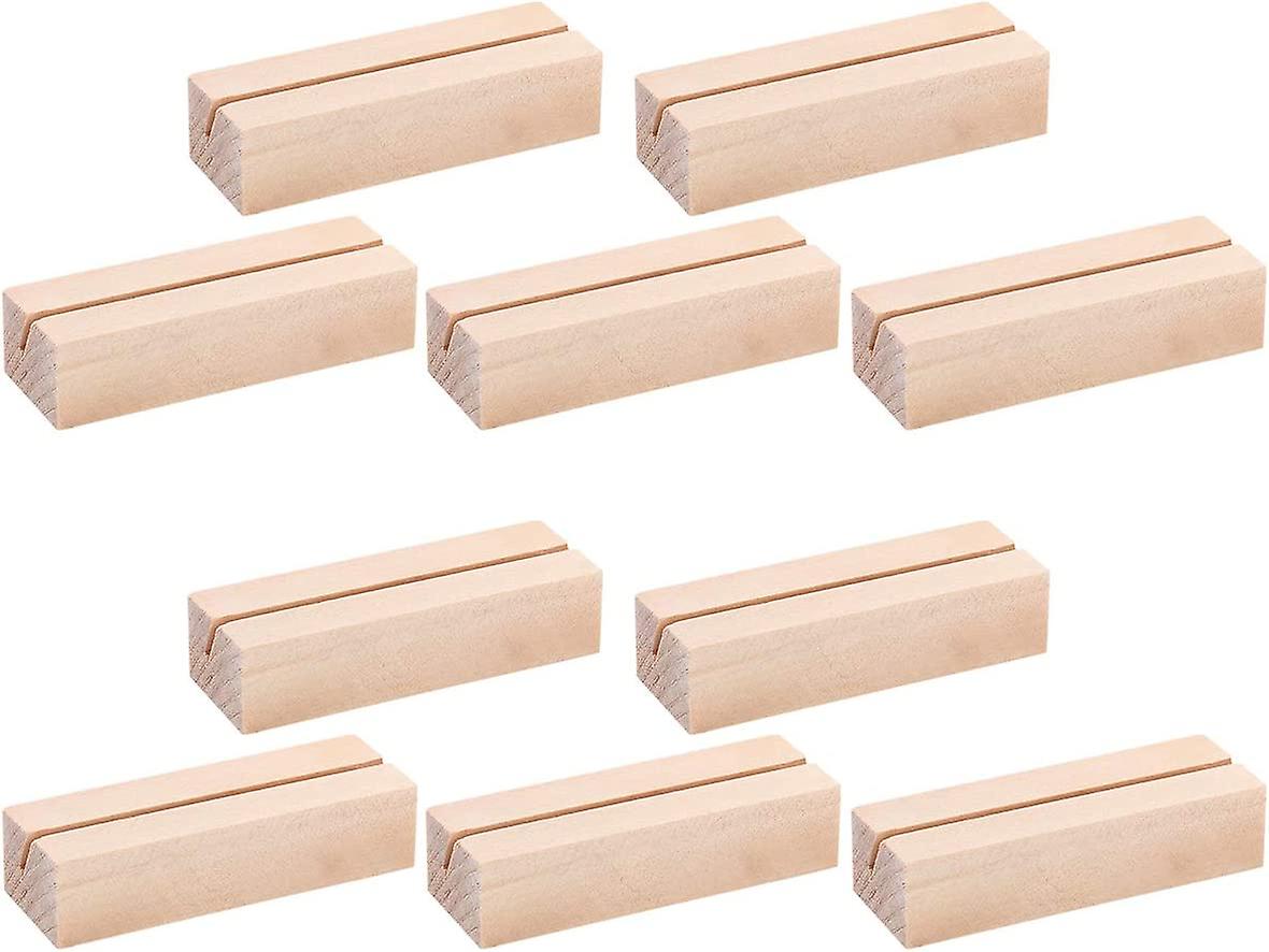 Pack of 10 wooden card holders numbers, table/poster holders wooden card holders for name tags