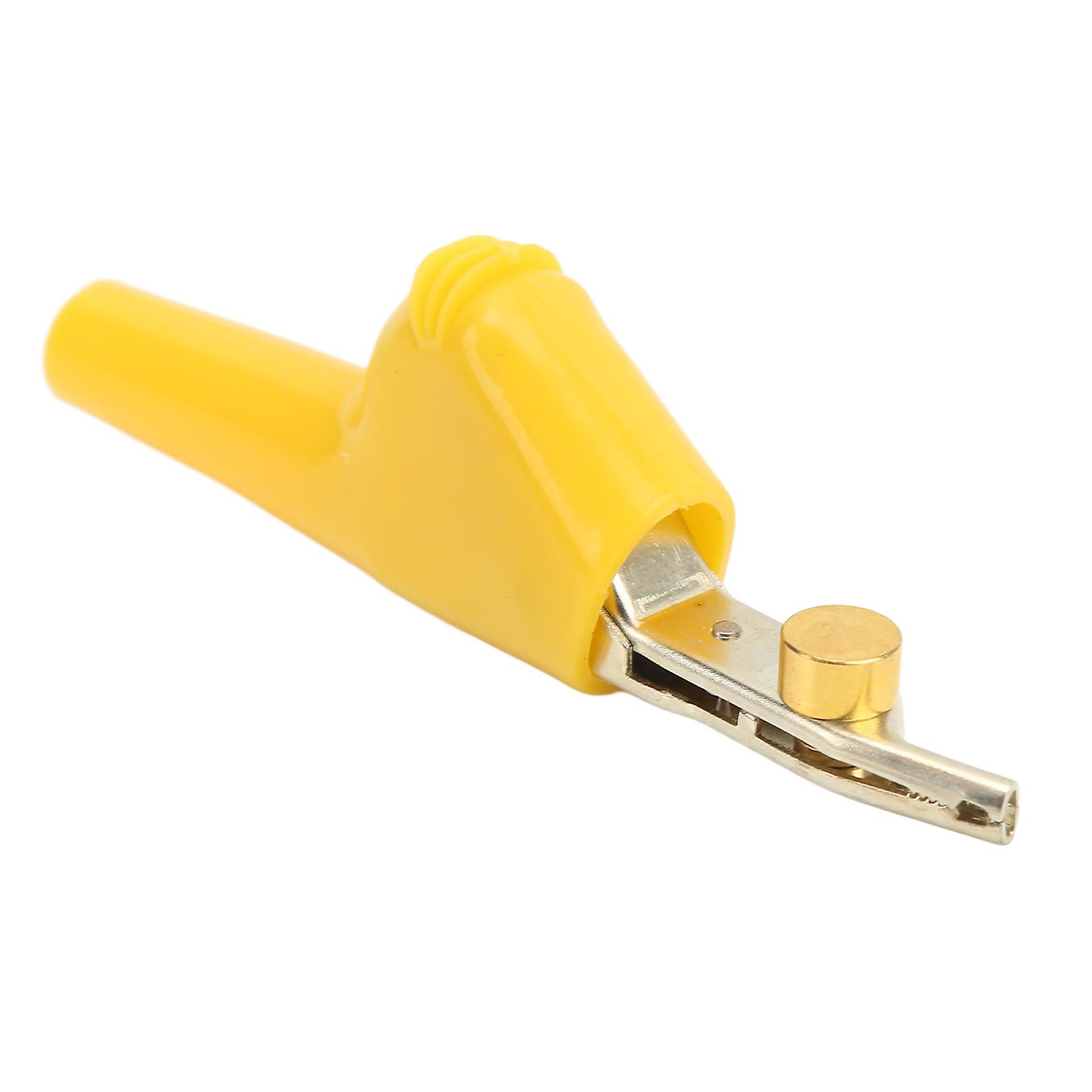 Crocodile Clip Telecom Communication Test Clamp Stripping Free with Needle 25mm Opening J.60043Yellow