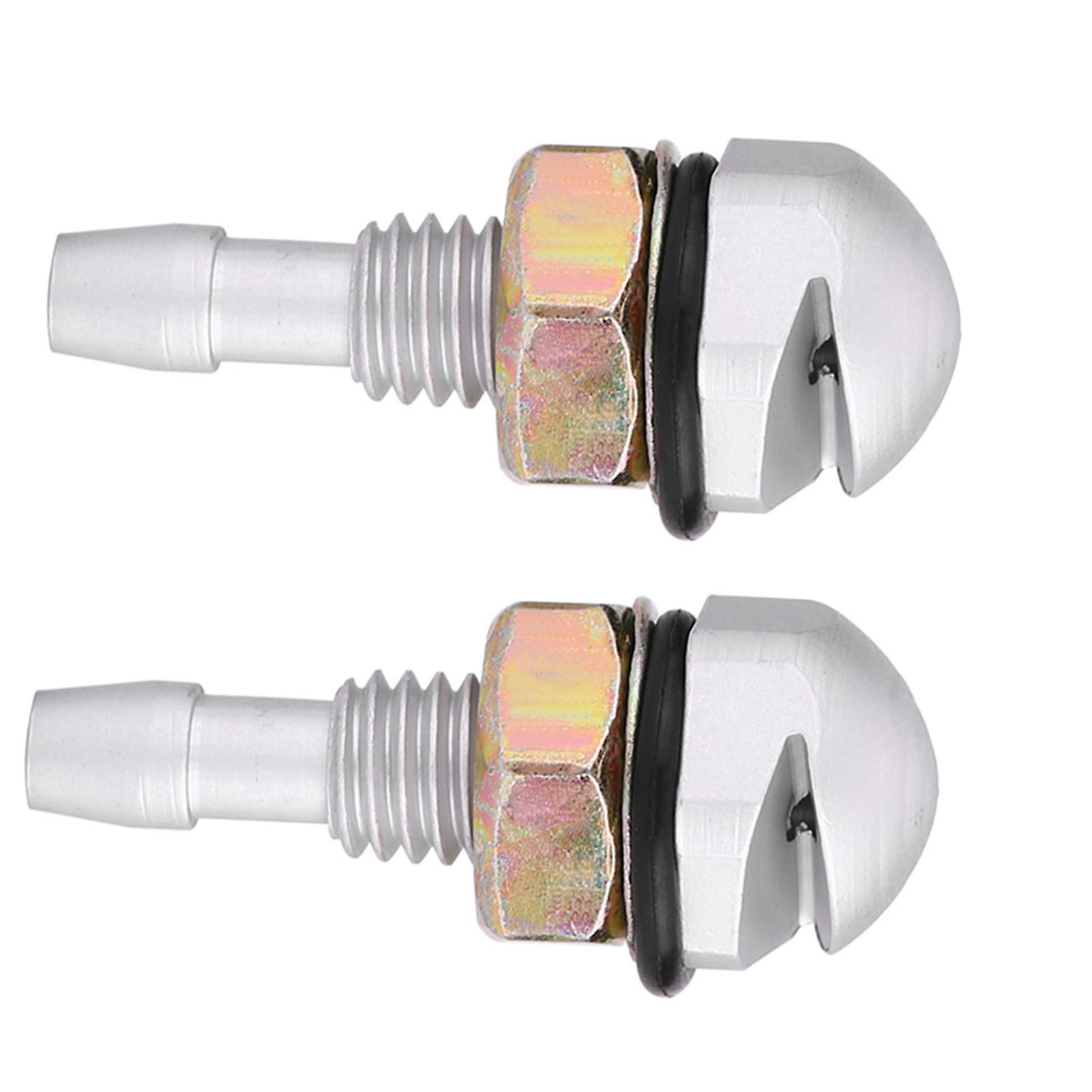 2pcs Universal Aluminum Alloy Car Windshield Washer Nozzle, Silver