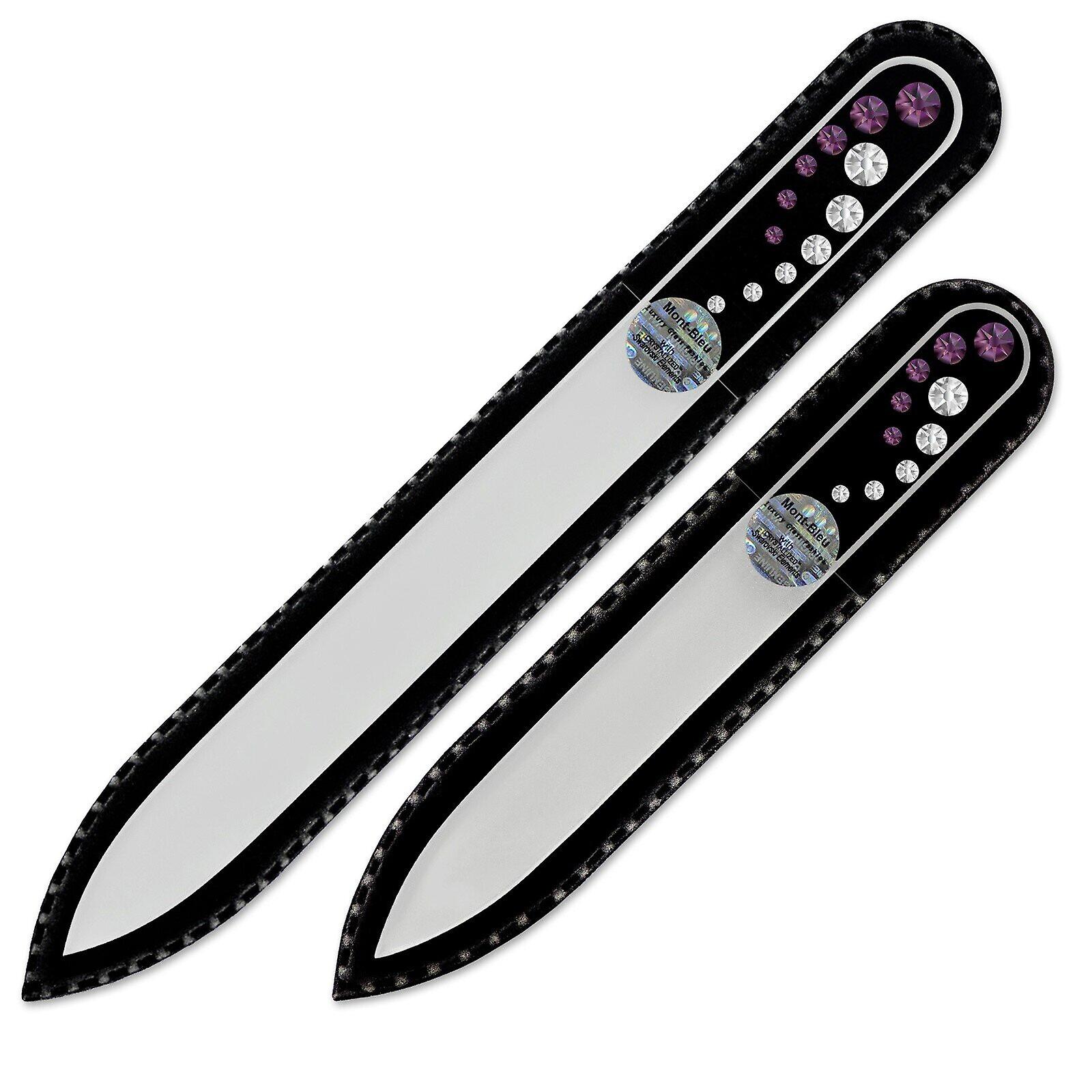 2-piece Nail File Set with Crystals for Women CO-MS - Amethyst - Crystal