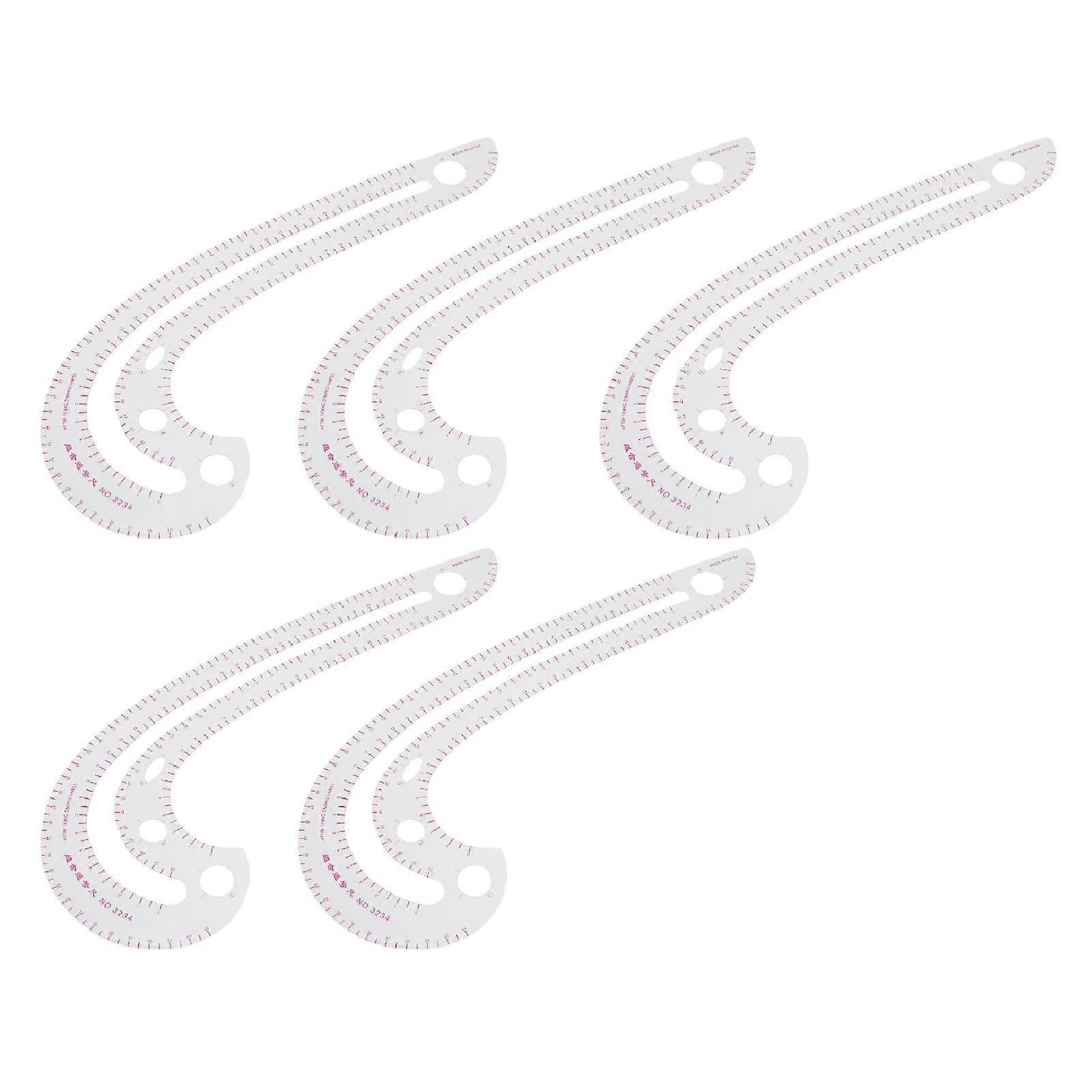 3234 Curve Ruler Transparent High Accuracy Pattern Rulers For Clothes Design Drawing Sewing 5pcs
