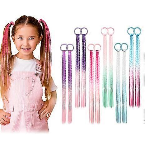 Colored Hair Extensions for Kids, Braided Ponytail Extension
