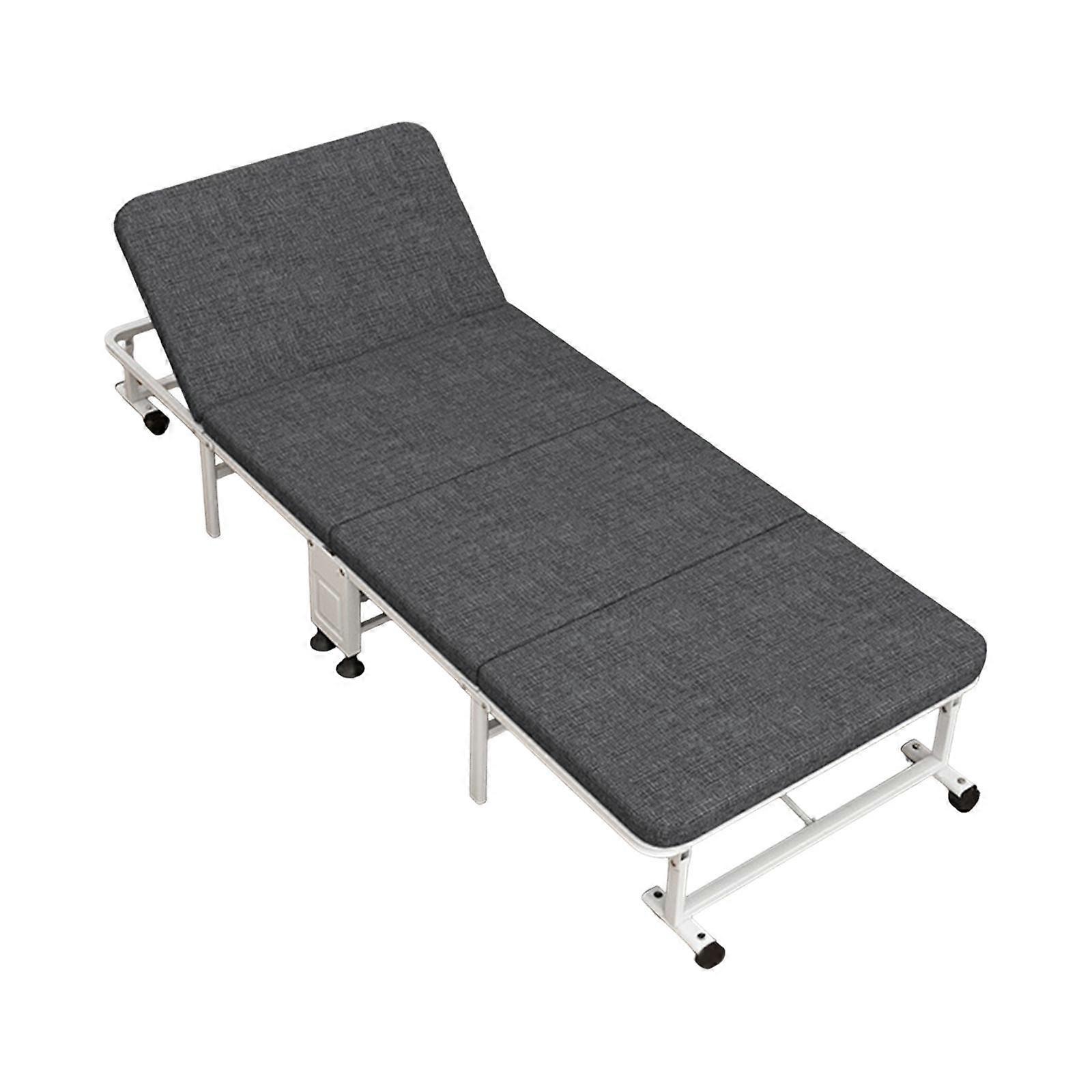 Folding Bed with Mattress Portable Napping Bed for Household Hospital Office 190x28x60cm