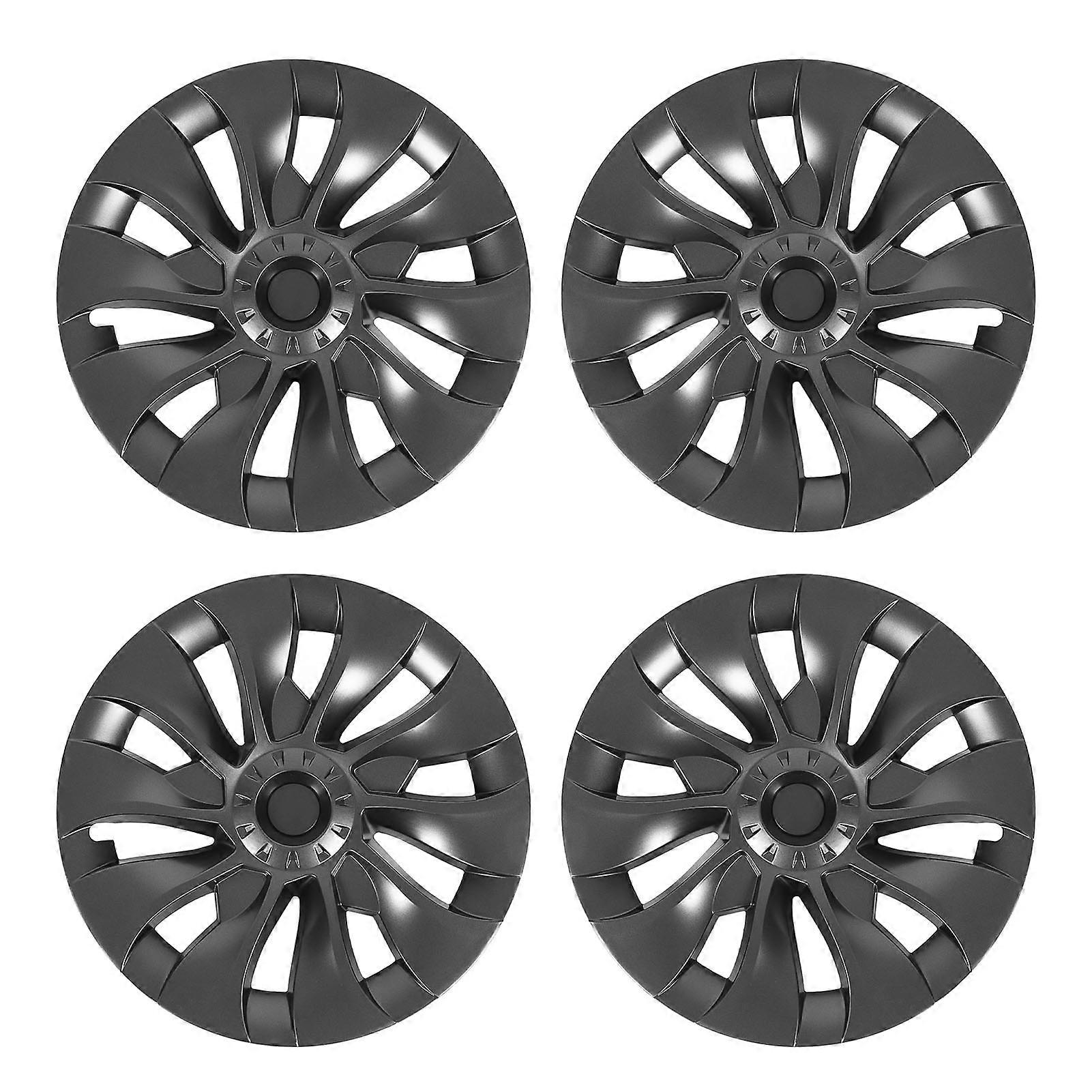 4PCS Wheel Hub Cap Strong Power Powerful Protection Wheel Rim Cover Replacement For Tesla Model 3 20172023 Gray E2U214