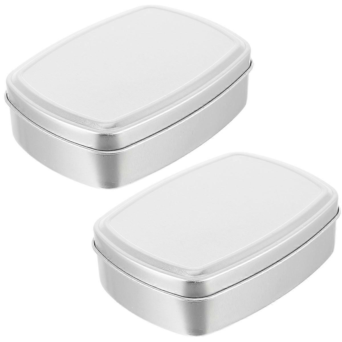 2pcs 150ml Aluminum Case Cosmetic Box Aluminum Can Empty Square Box with Lid