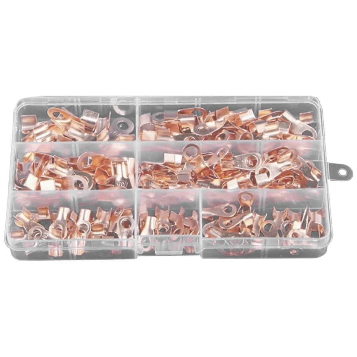 160PCS 10A-50A Open Crimp Ring Connector OT Cable Electrical Wire Terminal Copper Lugs Terminal Con