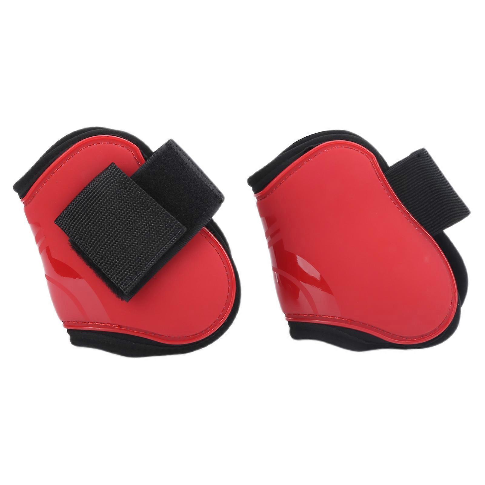 أحذية وتر الحصان ركوب الخيل Fetlock Protectors PU شل الحصان وتر حماية التمهيد الأحمر Hind XL