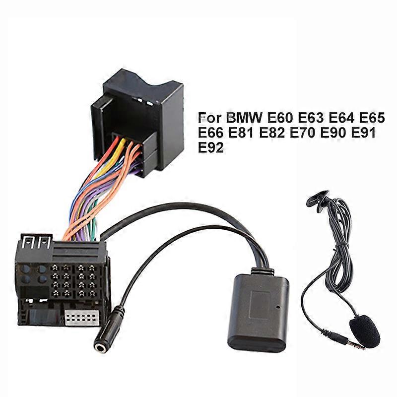 1set Car Bluetooth 50 Cable Adapter With Microphone Kit Music Audio Adapter For Bmw E60 E63 E64 E65 E66 E81 E82 E70 E90 E91 E92