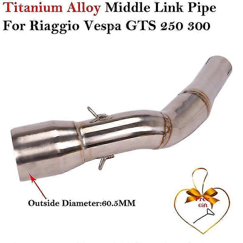 unique pipeTitanium Alloy For Piaggio Vespa GTS300 GTS 250 300 Motorcycle Escape Middle Link Pipe Carbon Fiber Muffler DB Killer