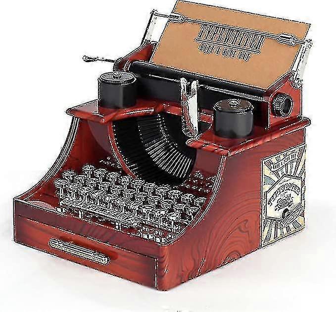 Mini Retro Style Typewriter Clockwork Music Box Niuniu