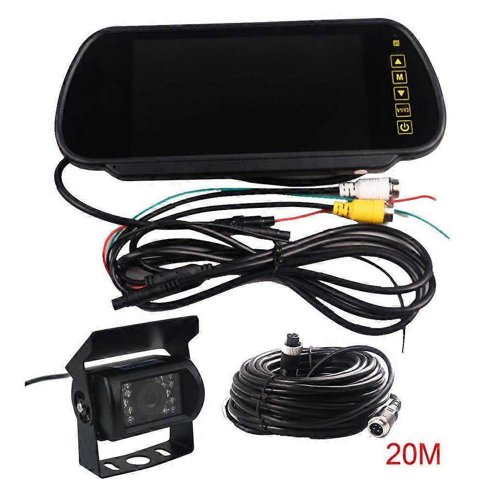 LED Reverse Camera 4-pin 7 TFT LCD Monitor Folding Truck Bus Parking Assistance Monitors S DC 12V/24V Folding Car Monitors