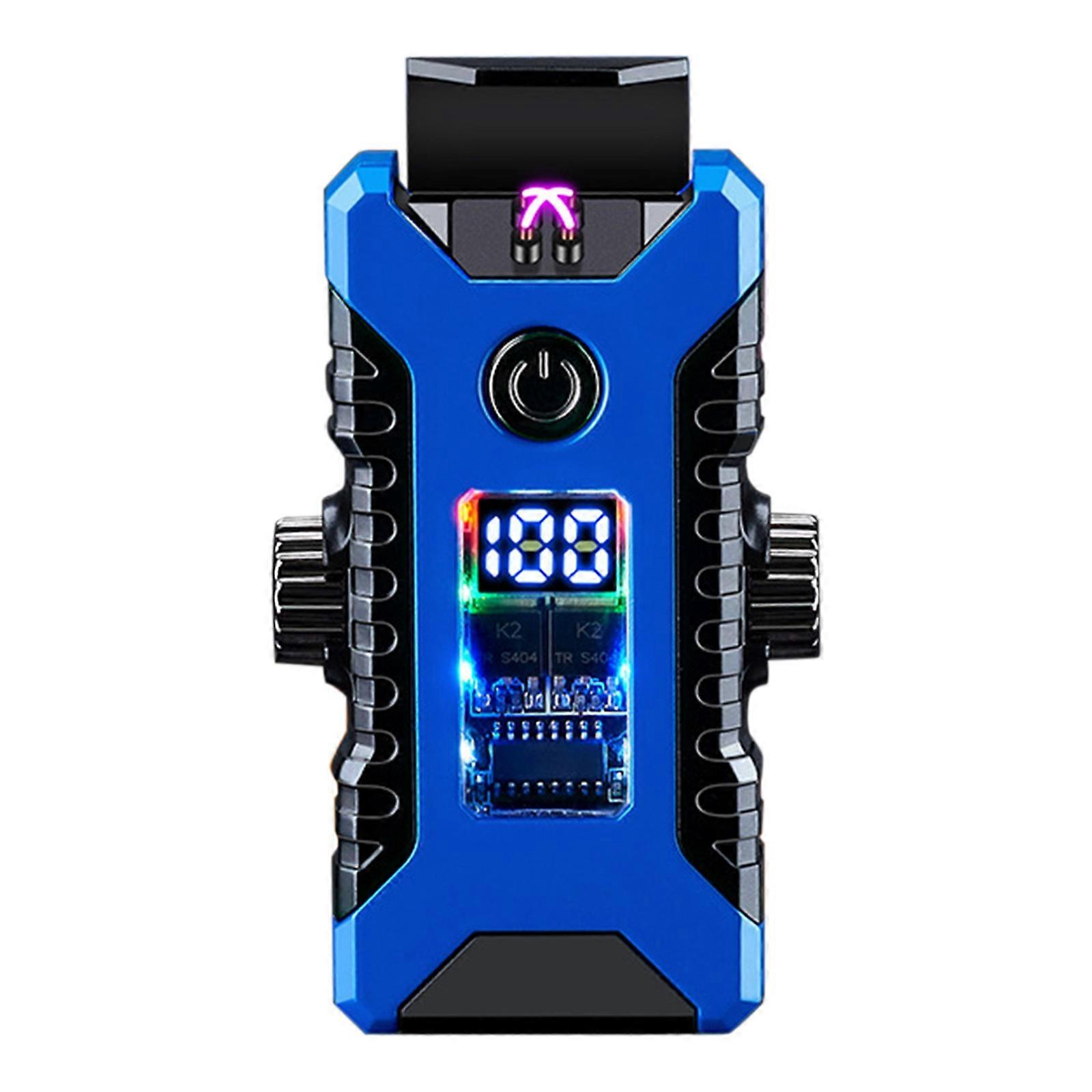 Style mécanique Effet de lumière cool Briquet gyroscope Affichage de la batterie LED Charge USB Éclairage à trois niveaux Briquet coupe-vent frais