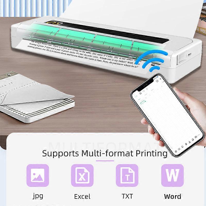 Wirelessly 200dpi Bt Sticker With Roll Paper Portable Pocket Thermal Printer For Journal Photos Notes