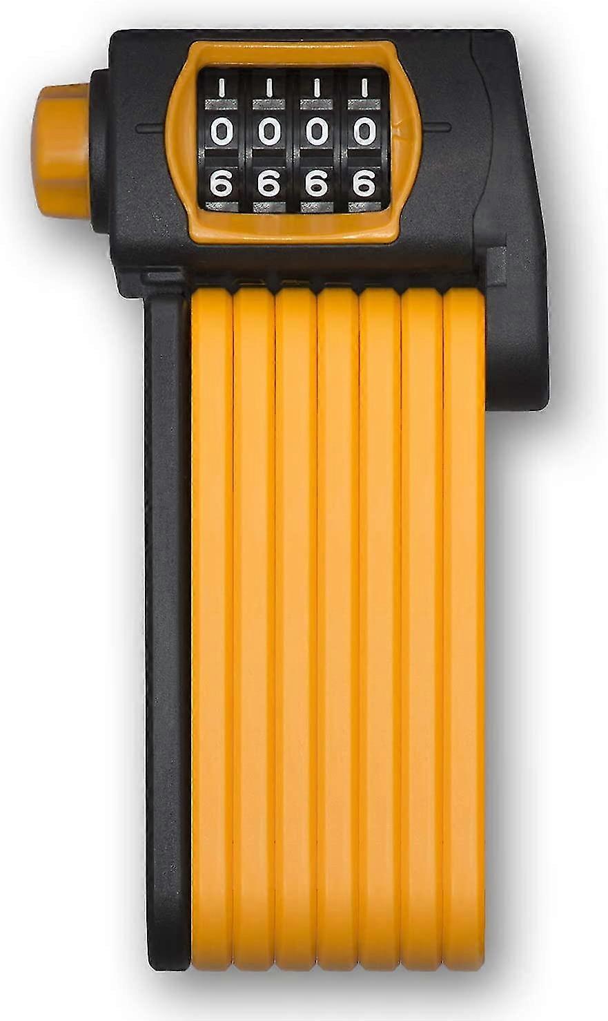 Combination Foldable Bicycle And Motorcycle Lock - Padlock With Customizable 4-digit Code, It Does Not Require A Key. Compact For Storage And Deterren