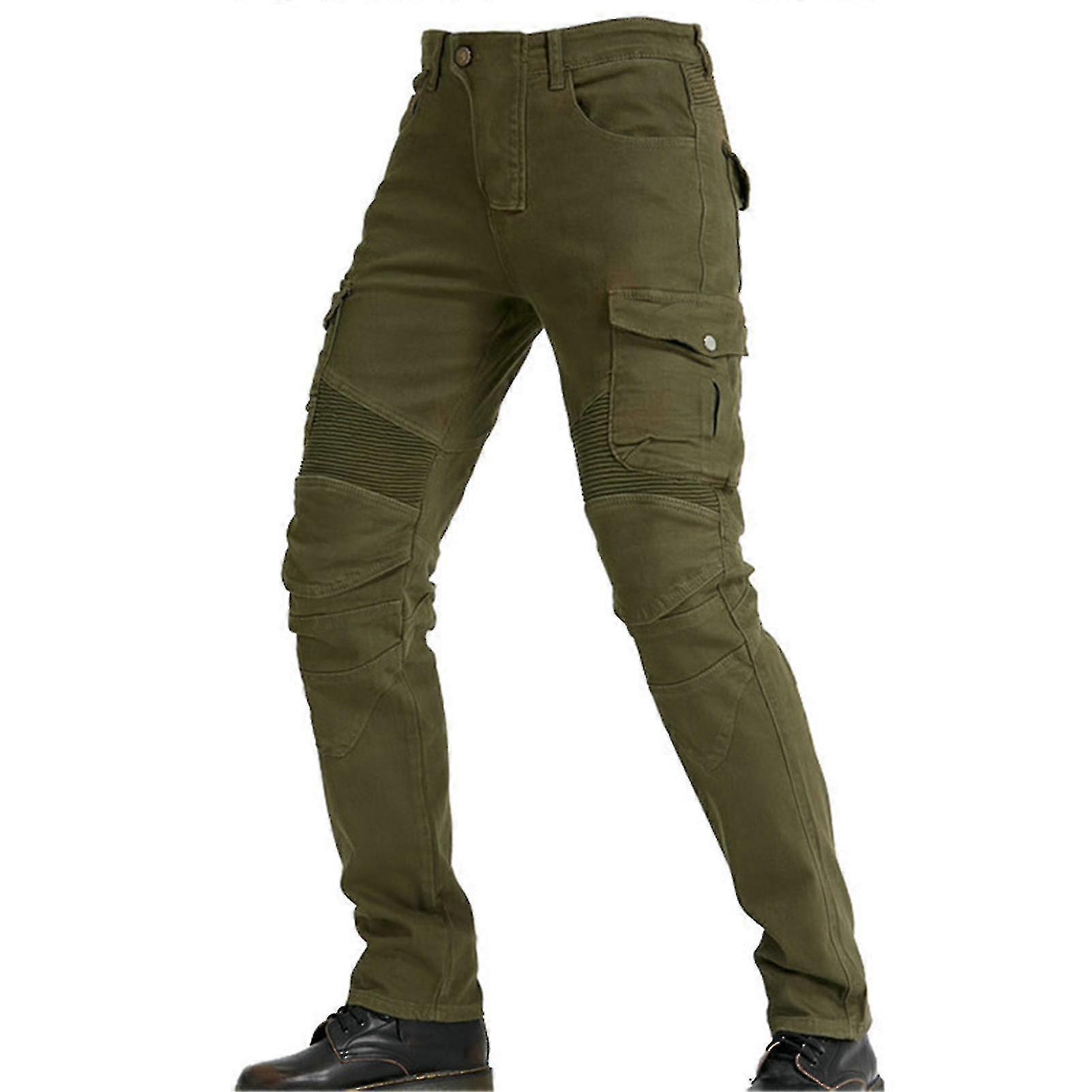 オートバイライディングジーンズバイクレーシングパンツオフロード屋外自動車サイクリングズボン付き