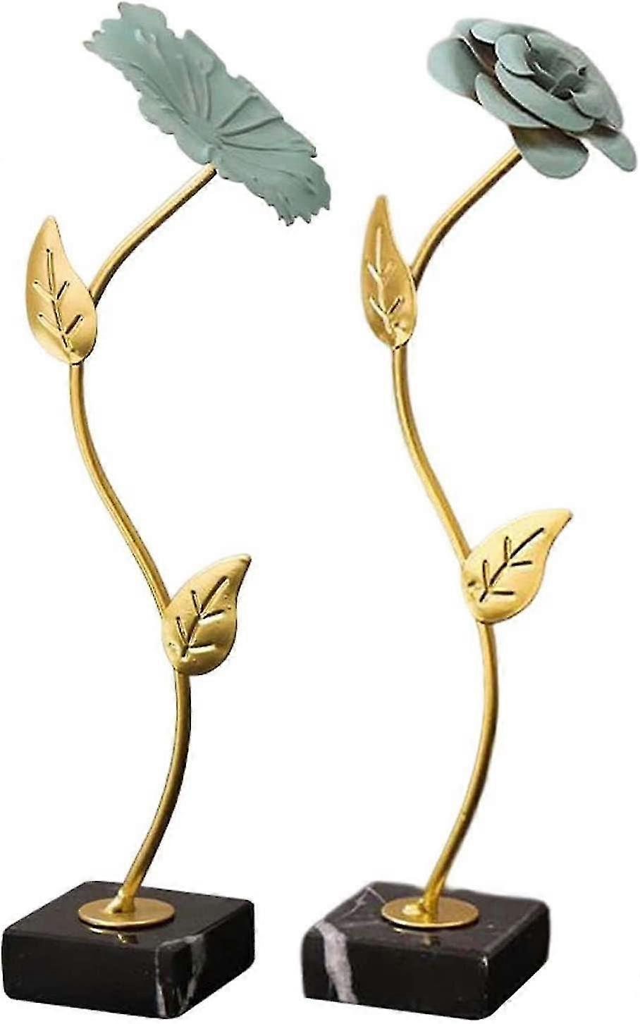 2 X Nordic Leaf Shape Sculpture Ornament Figurine Statue Artwork